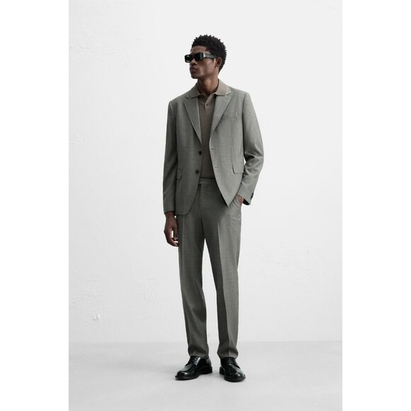 Zara Sartorial Man Suit Jacket EU 46 US 36 Blazer Grey Italian Wool 4495/925 NWT - Picture 3 of 16